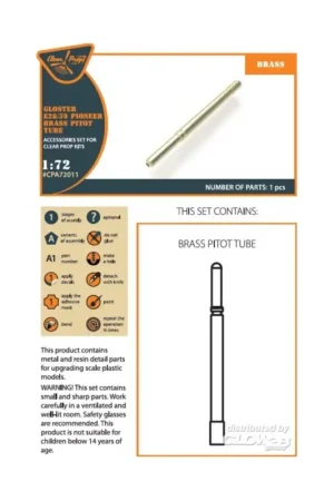 Goedkoop Gloster E28/39 Pioneer brass pitot tube for CP kits CP72001/CP72007