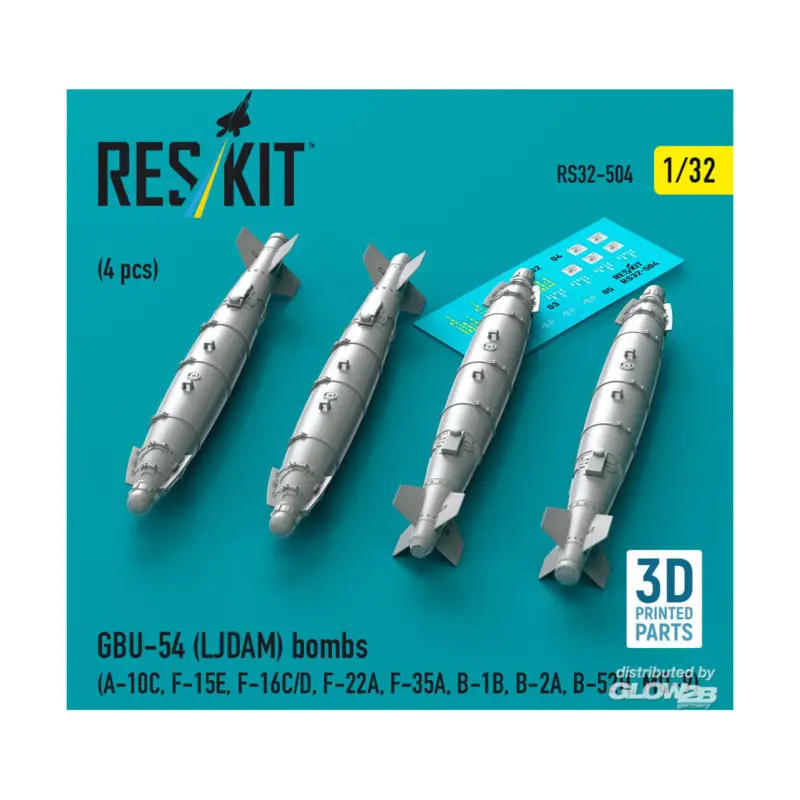 GBU-54 (LJDAM) bombs (4 pcs) (A-10C, F-15E, F-16C/D, F-22A, F-35A, B-1B, B-2A, B-52H, MQ-9) (3D Printed) Superprijs