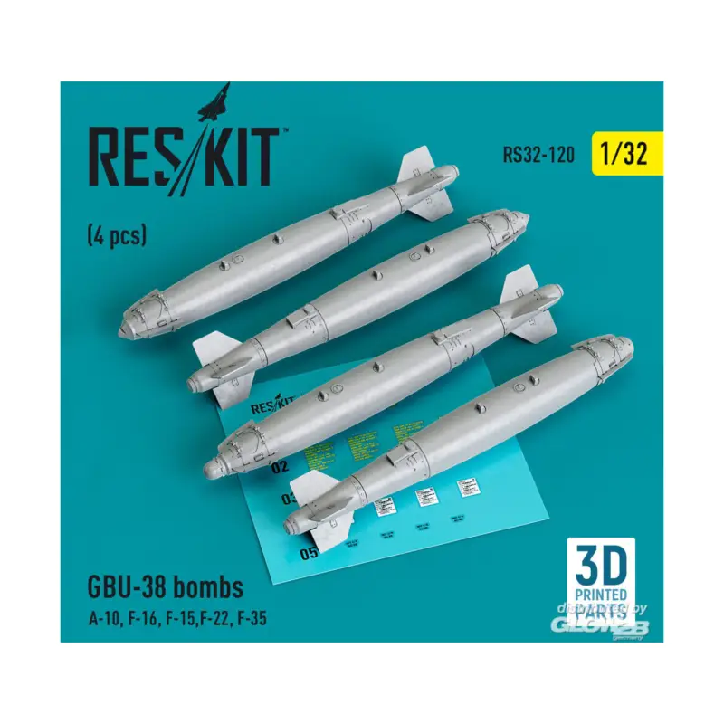 GBU-38 bombs (4 pcs) (A-10, F-16, F-15,F-22, F-35) (3D Printed) Koop Vandaag