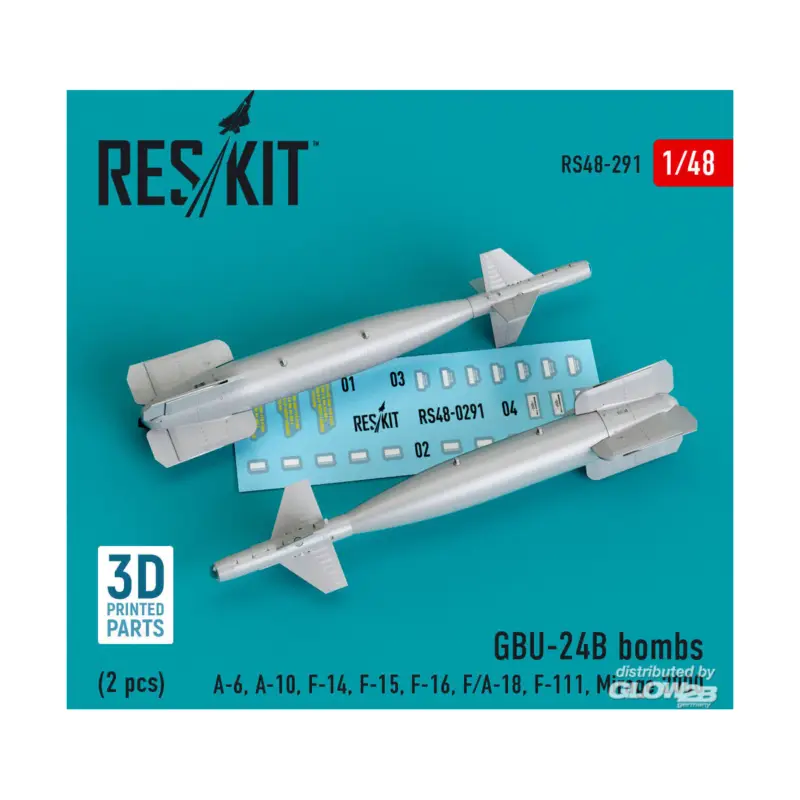 Lage Kosten GBU-24B bombs (2 pcs) (A-6, A-10, F-14, F-15, F-16, F/A-18, F-111, Mirage 2000) (3D Printed)