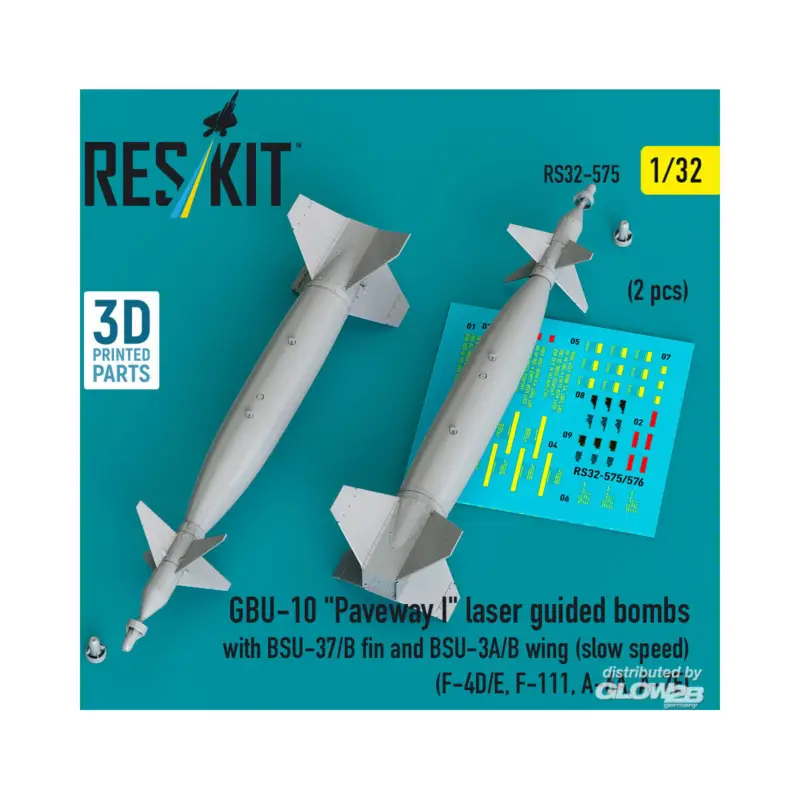 GBU-10 Paveway I laser guided bombs with BSU-37/B fin and BSU-3A/B wing (slow speed) (2 pcs) (F-4D/E, F-111, A-6A, A-7E) (3D Pri Alleen Vandaag
