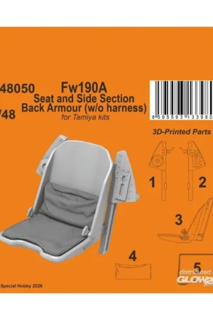Direct Beschikbaar Fw190A Seat and Side Section Back Armor (w/o harness) for Tamiya