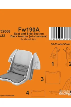 Fw190A Seat and Side Section Back Armor (w/o harness) for Revell Beste Prijs