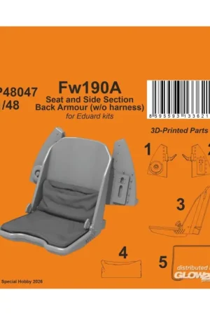 Fw190A Seat and Side Section Back Armor (w/o harness) for Eduard Superprijs
