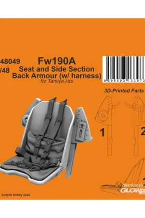 Fw190A Seat and Side Section Back Armor (w/ harness) for Tamiya Laatste Kans