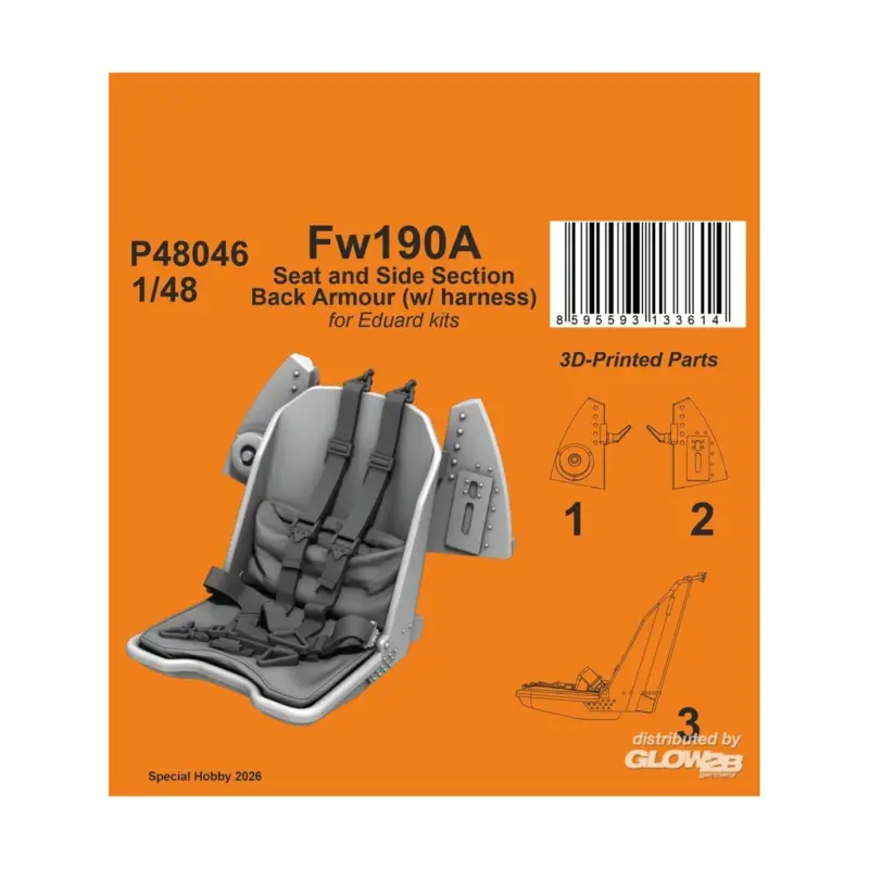 Fw190A Seat and Side Section Back Armor (w/ harness) for Eduard Seizoensaanbieding