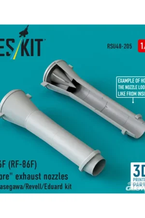 Seizoensaanbieding F-86F (RF-86F) Saber exhaust nozzles for Hasegawa/Revell/Eduard kit (3D Printed)