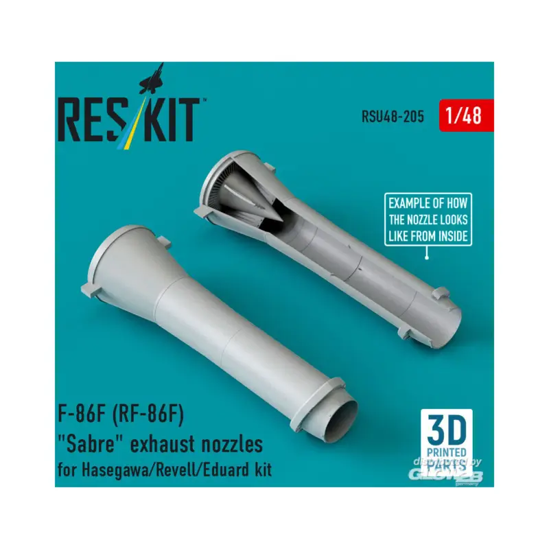 Seizoensaanbieding F-86F (RF-86F) Saber exhaust nozzles for Hasegawa/Revell/Eduard kit (3D Printed)