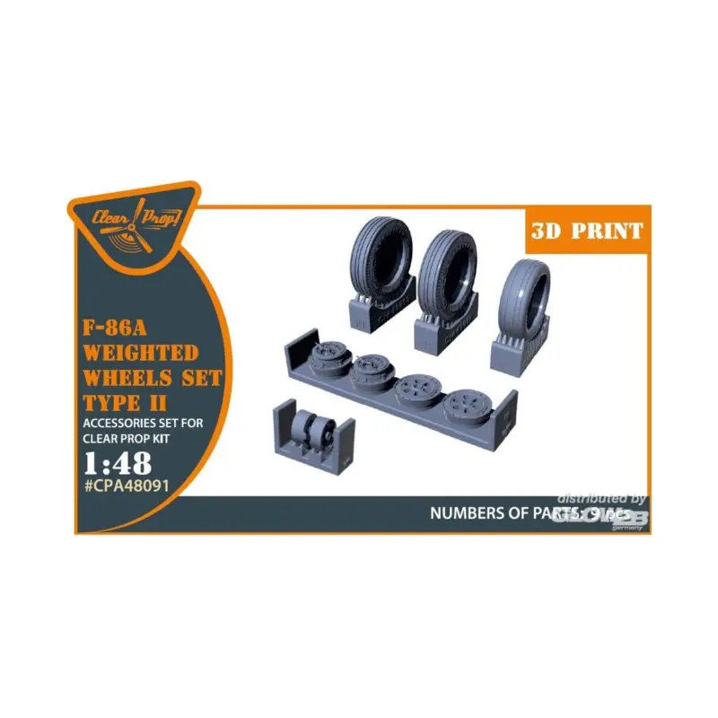 F-86A Wheels set (weighted) type 2 for CP kits Uitverkoop