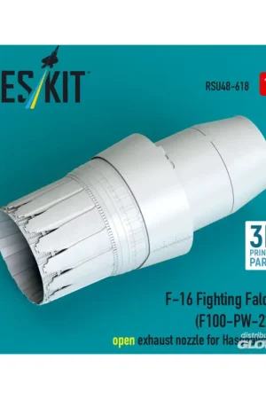 Merkproduct F-16 Fighting Falcon (F100-PW-229) open exhaust nozzle for Hasegawa kit (3D Printed)