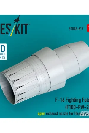 Nieuw F-16 Fighting Falcon (F100-PW-220) open exhaust nozzle for Hasegawa kit (3D Printed)