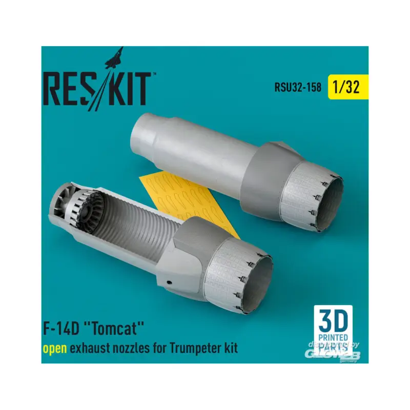 Alleen Vandaag F-14D Tomcat open exhaust nozzles for Trumpeter kit (3D Printed)