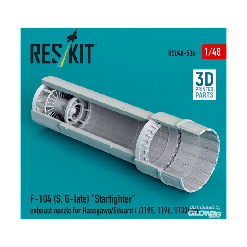 F-104 (S, G-late) Starfighter exhaust nozzle for Hasegawa/Eduard (1195, 1196, 1133) kit (3D Printed) Veilige Betaling