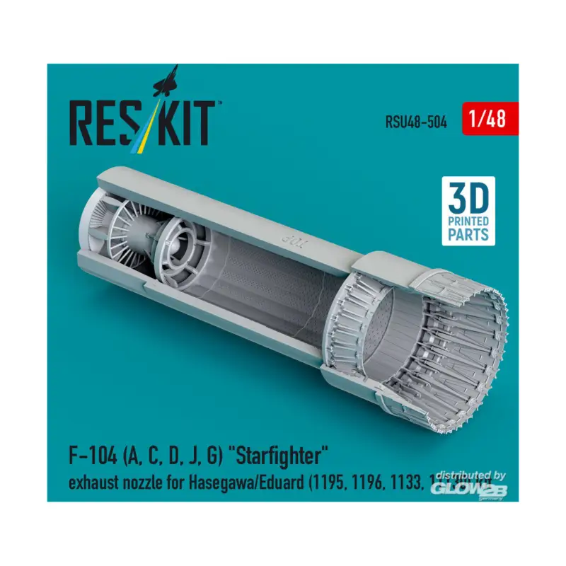 F-104 (A, C, D, J, G) Starfighter exhaust nozzle for Hasegawa/Eduard (1195, 1196, 1133, 11130) kit (3D Printed) Speciale Aanbieding