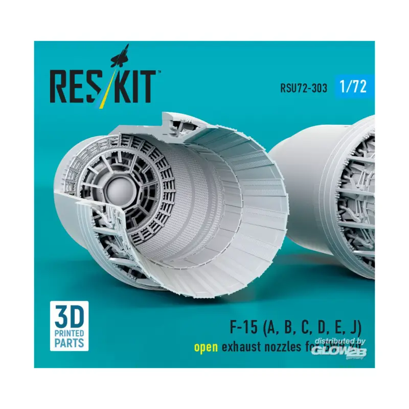 Nu Kopen F?15 Eagle/Strike Eagle (A,B,C,D,E early,J) F100-PW-220 open exhaust nozzles for GWH kit (3D Printed)