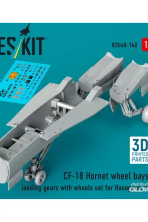 Veilige Betaling CF-18 Hornet wheel bays, landing gears with wheels set for Hasegawa kit (3D Printed)
