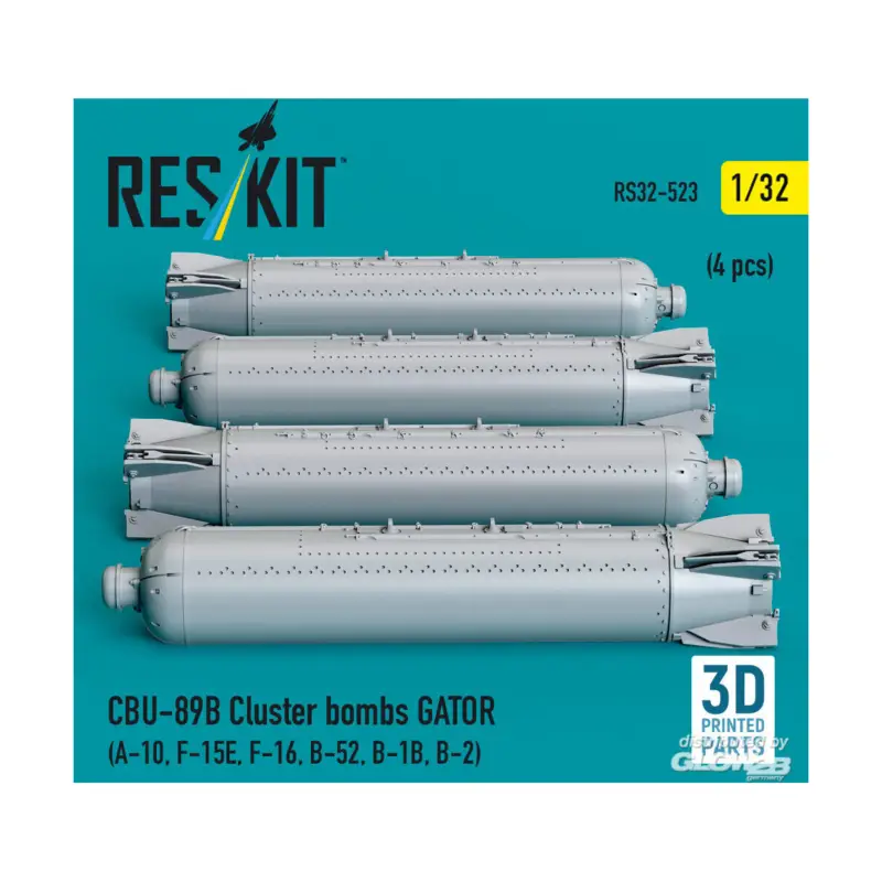 CBU-89B cluster bombs GATOR (4 pcs) (A-10, F-15E, F-16, B-52, B-1B, B-2) (3D Printed) Op = Op