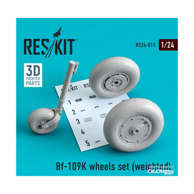 Snelle Levering Bf-109K wheels set (weighted)