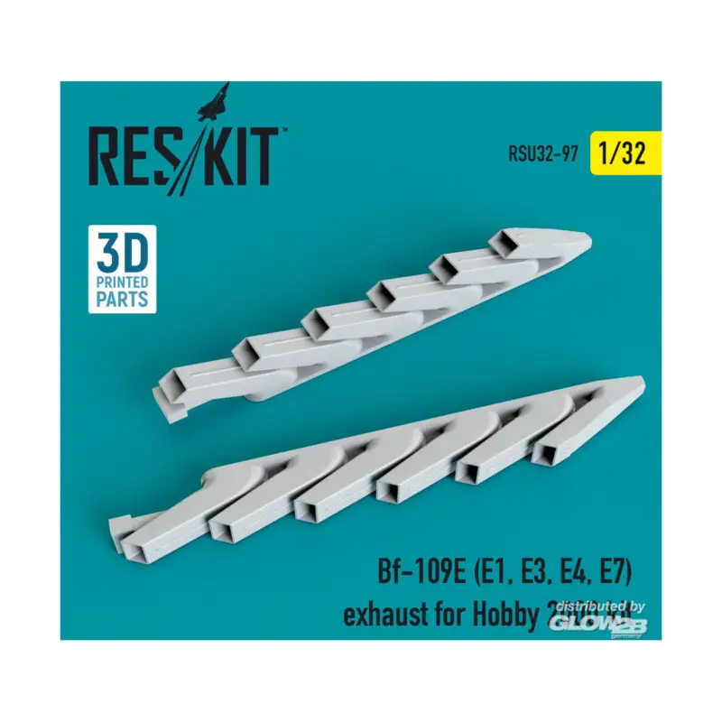 Bf-109E (E1, E3, E4, E7) exhaust for Hobby 2000 kit Finale Uitverkoop