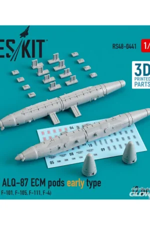 AN / ALQ-87 ECM pods early type (2 pcs) (F-100, F-101, F-105, F-111, F-4) (3D Printed) Bestel Nu