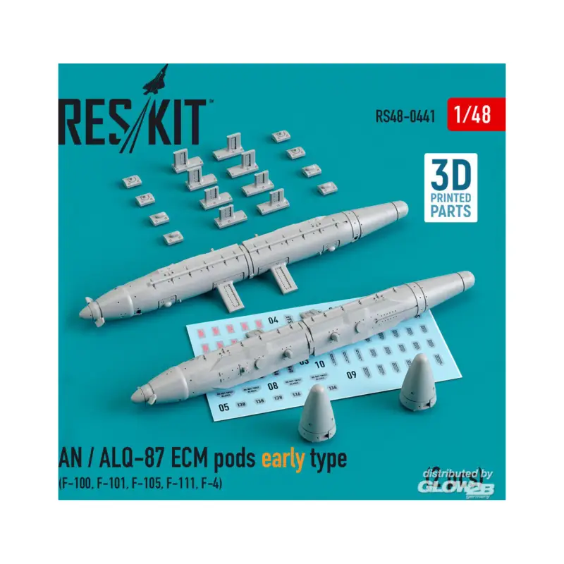 AN / ALQ-87 ECM pods early type (2 pcs) (F-100, F-101, F-105, F-111, F-4) (3D Printed) Bestel Nu