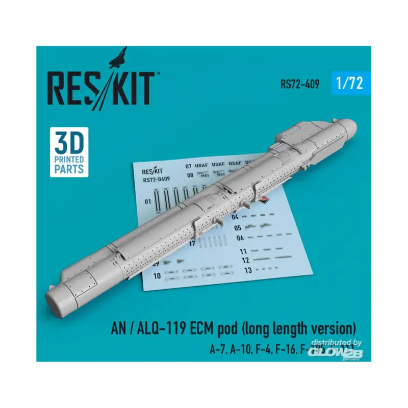AN/ALQ-119 ECM pod (long length version) (A-7, A-10, F-4, F-16, F-105, F-111) (3D Printed) Shop Nu