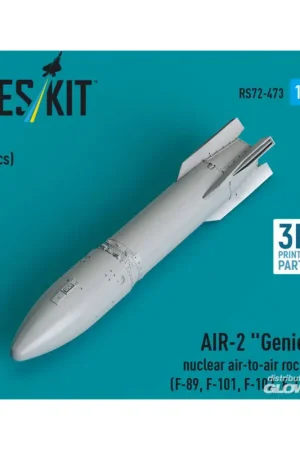 AIR-2 Genie nuclear air-to-air rocket (1 pcs) (F-89, F-101, F-102, F-106) (3D Printed) Beperkt Aanbod