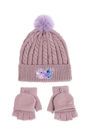 Lilo & Stitch set of 2 hat & mittens Pink Speciale Aanbieding