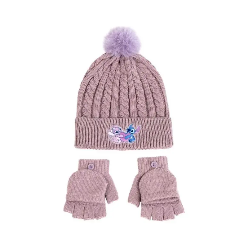 Lilo & Stitch set of 2 hat & mittens Pink Speciale Aanbieding