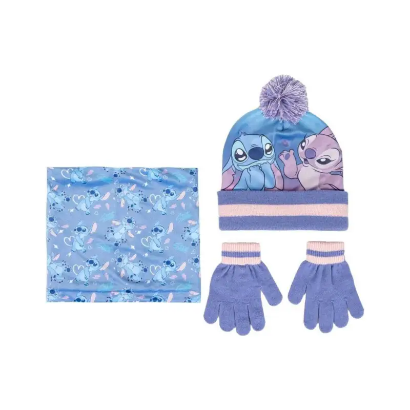 Gratis Retour Lilo & Stitch 3-piece set: hat, scarf/snood & Stitch gloves