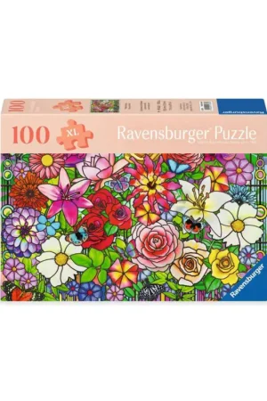 Puzzel Bloemen van gebrandschilderd glas (100 pcs) Weekendaanbieding
