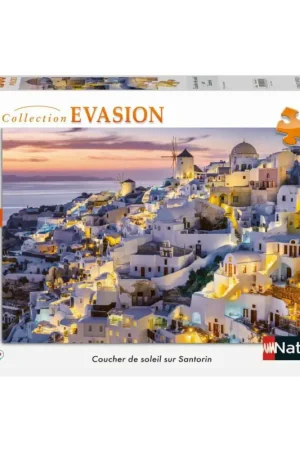 Gecertificeerd Puzzel Zonsondergang boven Santorini (1500 pcs)