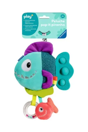 Pop-it blauwe piranha pluche Favoriet