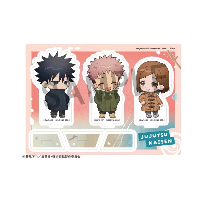 Direct Verzonden Jujutsu Kaisen Buddycolle Stand Acrylic 5th Anniversary C Megumi Fushiguro, Yuji Itadori & Nobara Kugisaki 10 cm