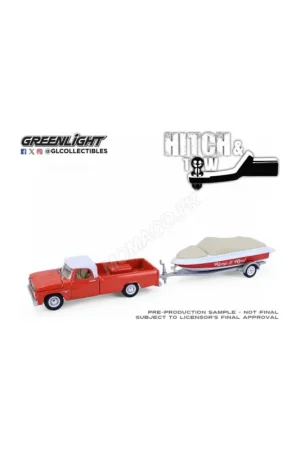 1967 Dodge D-100 with trailer and boat (out of stock) Miniatuur Exclusieve Aanbieding