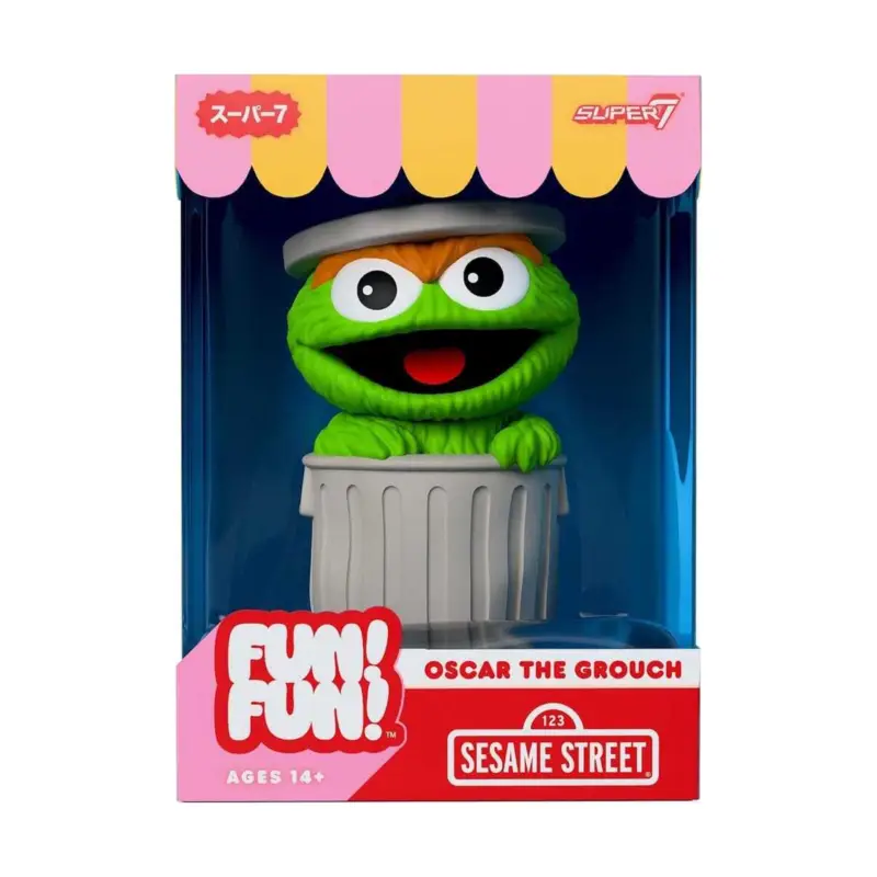 Betrouwbaar 1, Sesame Street Soft Vinyl Figure Fun! Fun! Wave 01 - Oscar the Grouch 18 cm Figuurtje