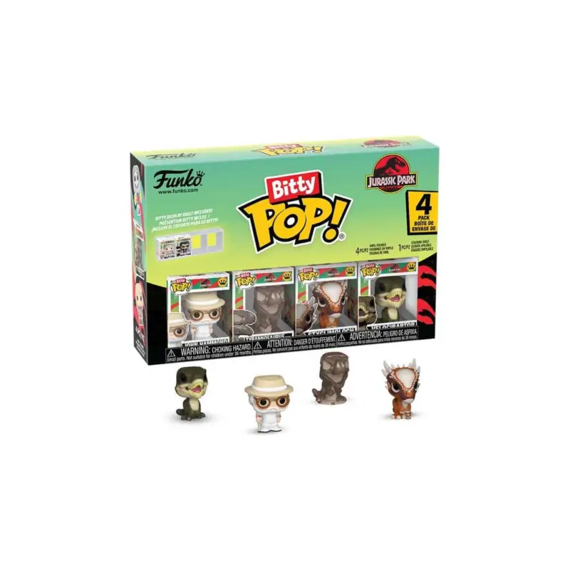 Tijdelijk Beschikbaar Jurassic Park pack 4 Bitty POP Figures! Vinyl Series 2 2.5 cm Figuurtje