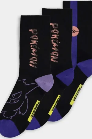 Laatste Kans POKEMON - Gengar - Pack of 3 pairs of socks (Sizes 43-46)