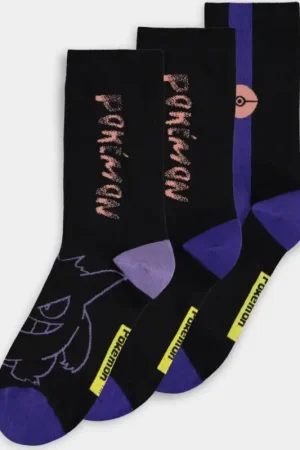 POKEMON - Gengar - Pack of 3 pairs of socks (Sizes 39-42) Merkproduct