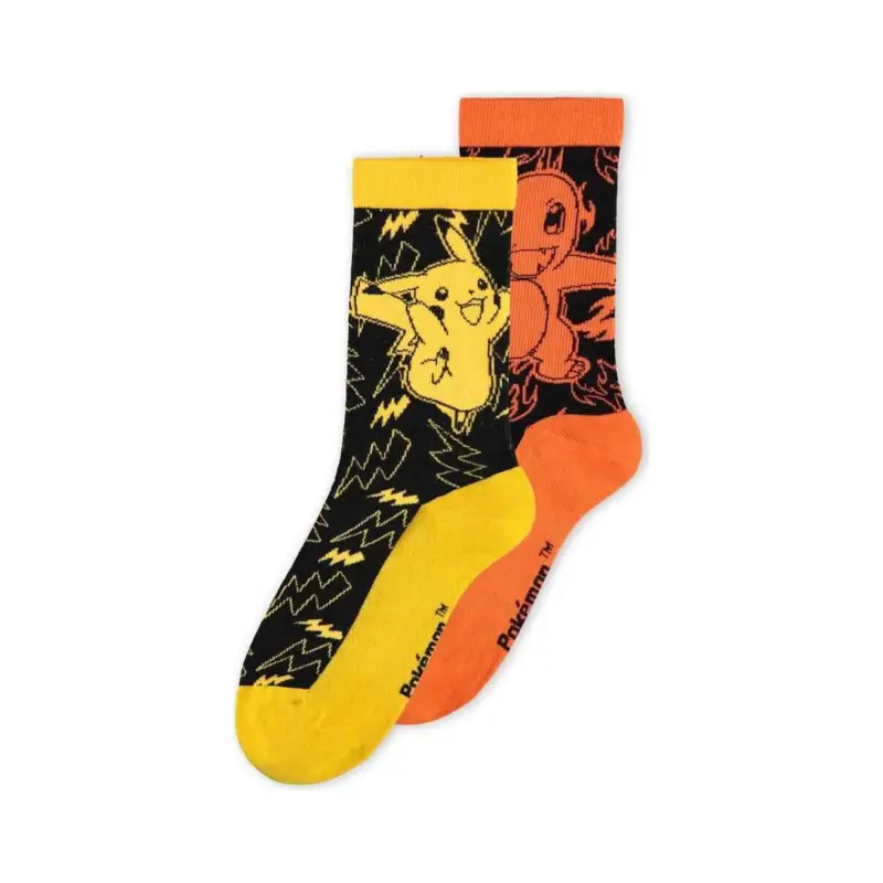 Pokémon pack of 2 pairs of Crew socks, sizes 43-46 Exclusieve Aanbieding