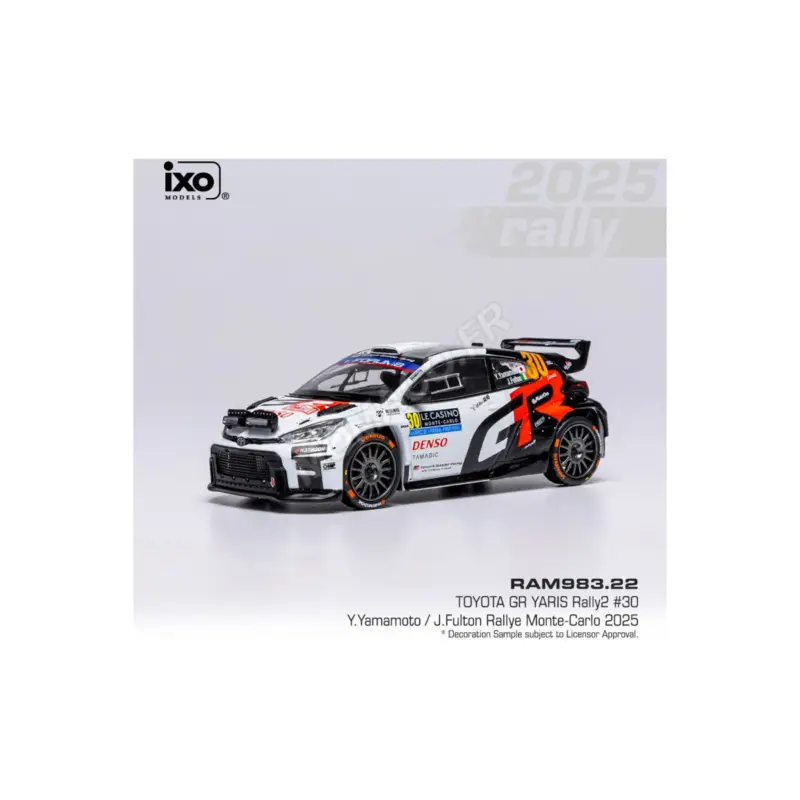 Toyota gr yaris rally2 30 yamamoto/fulton wrc rallye monte-carlo 2025 Miniatuur Voordeelprijs