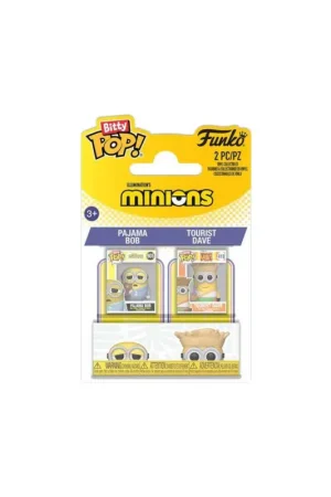 Minions Bitty POP! Vinyl Figures Pajama Bob & Tourist Dave 2 cm Pop figur Must-Have