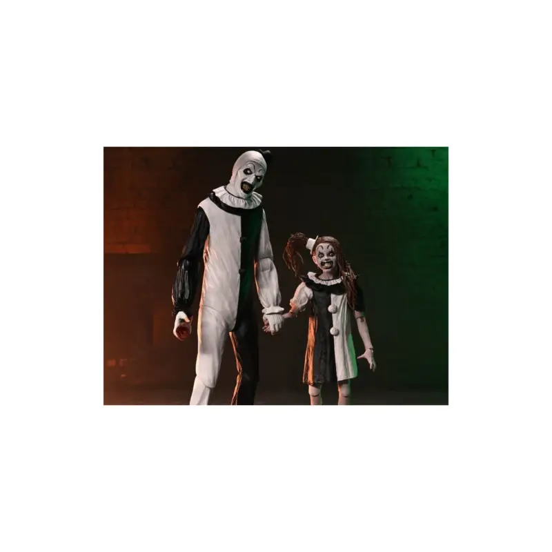 Terrifier 2 2 pack Ultimate Art the Clown & Little Pale Girl Figures 18 cm Figuurtje Snelle Levering