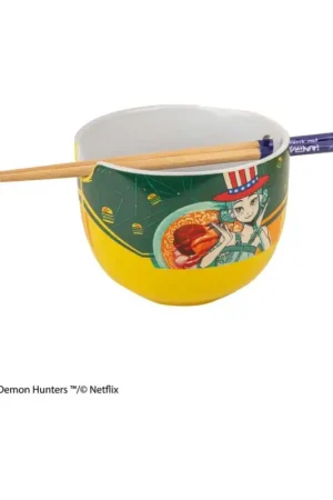 Alleen Vandaag KPop Demon Hunters ramen bowl with chopsticks Zoey Hamburger