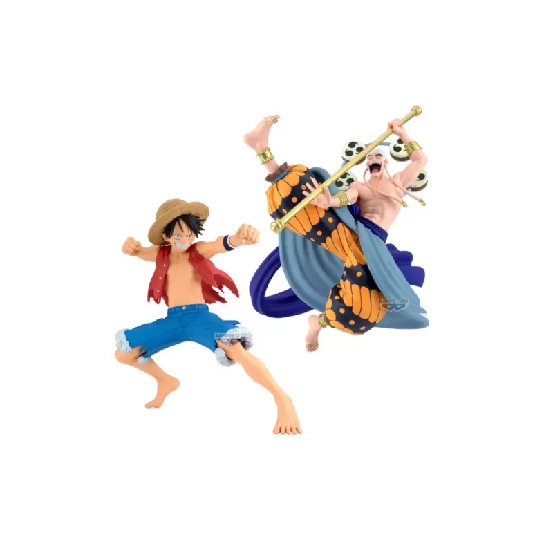 Alleen Vandaag One Piece Cross Posing Figure Luffy and Enel Set Figuurtje