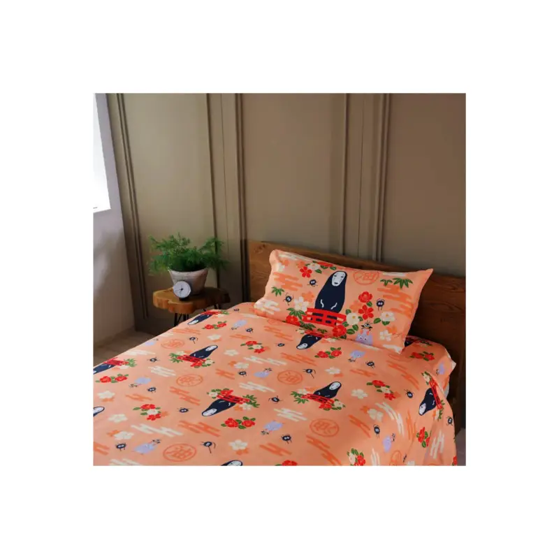 Dagaanbieding Spirited Away No Face & Flowers Natsu Bed Cover Set