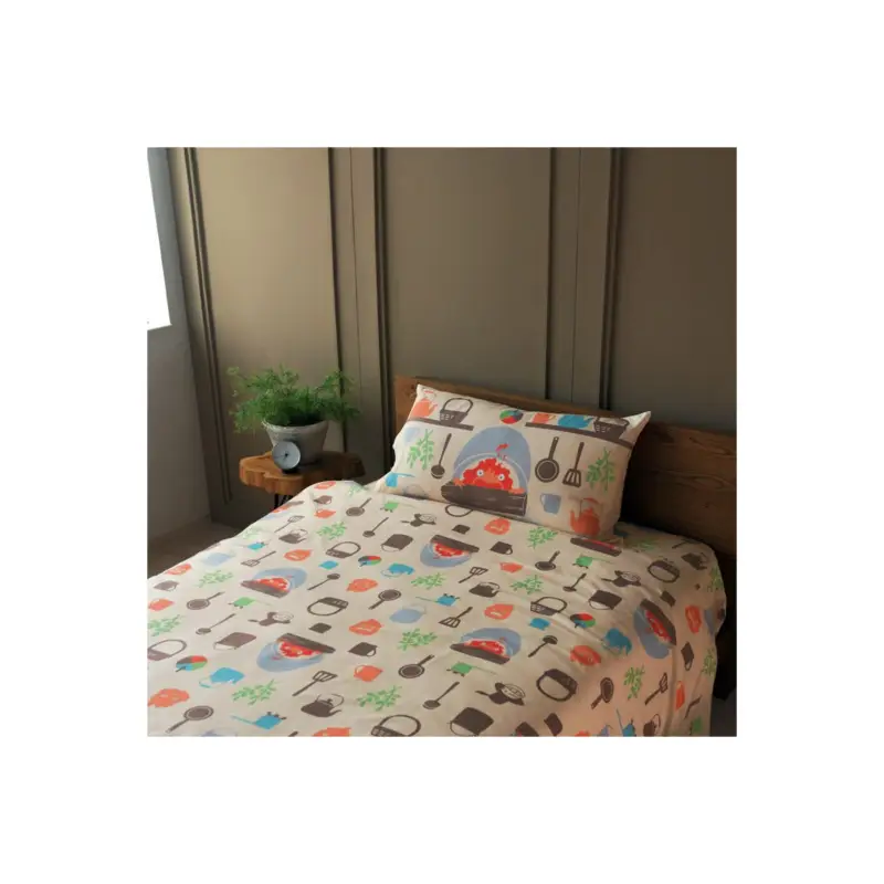 Gereduceerde Prijs Howl's Moving Castle Cook With Calcifer Natsu Bed Cover Set