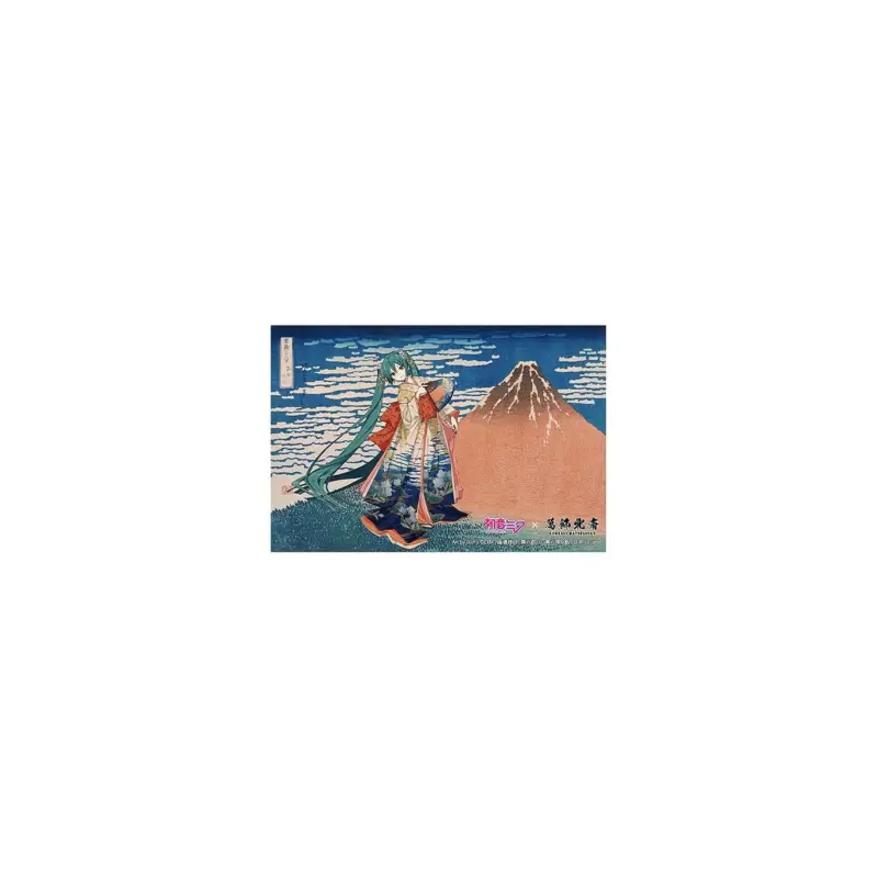 Snelle Levering Hatsune Miku x Katsushika Hokusai iXima Postcard Fine Wind, Clear Morning (10)