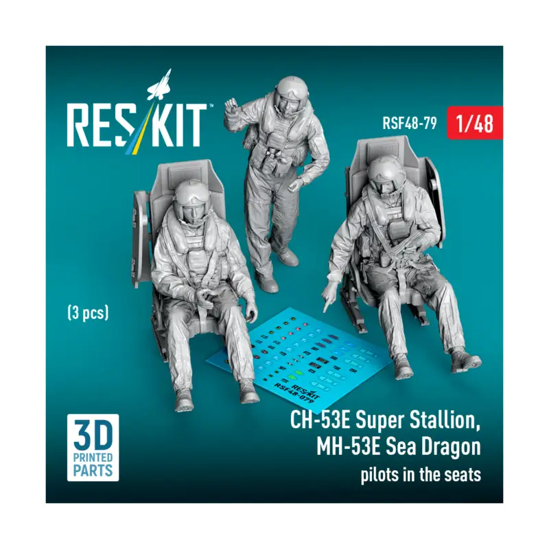 Weekendaanbieding Sikorsky CH-53E Super Stallion, MH-53E Sea Dragon pilots in the seats (3 pcs) (3D Printed)