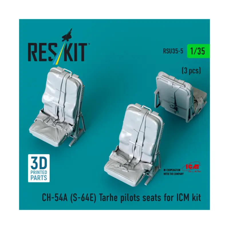 CH-54A (S-64E) Tarhe pilots seats for ICM kit (3 pcs) (3D Printed) Veilige Betaling